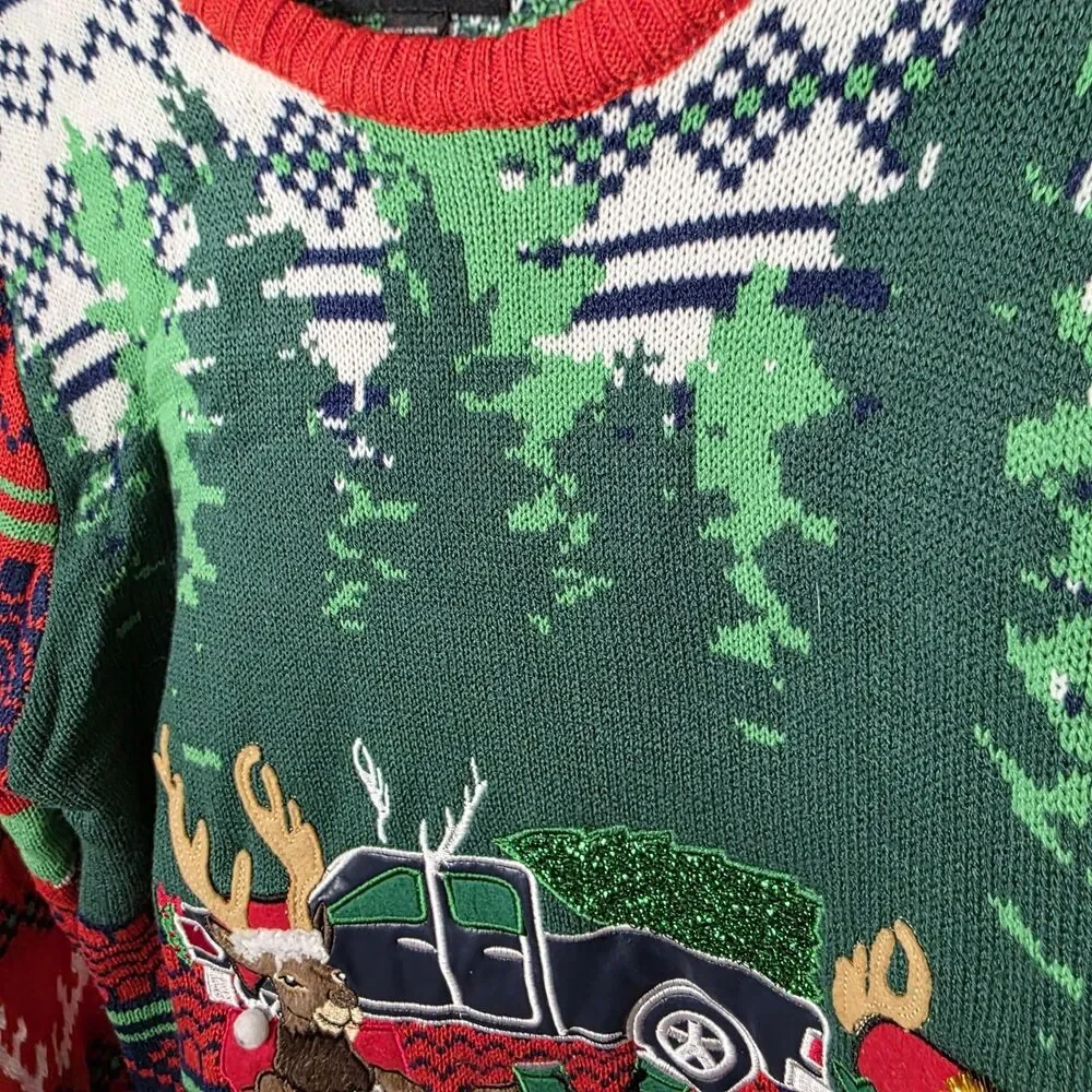 Blizzard Bay Ugly Christmas Sweater Size Medium Deer Hunting Holiday Drinking